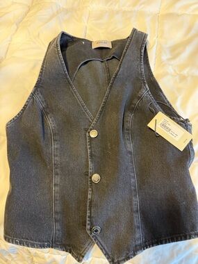 Agolde Black Denim Vest with Tag